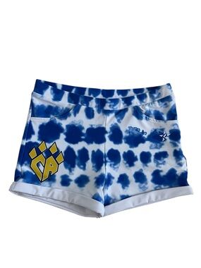 Rebel Athletic Blue Tie-Dye Athletic cheer shorts
